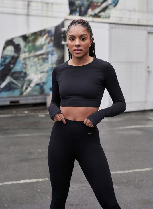 odzież JF4L384 kobiety AIM'N czarny, bezszwowy, krótki rękaw