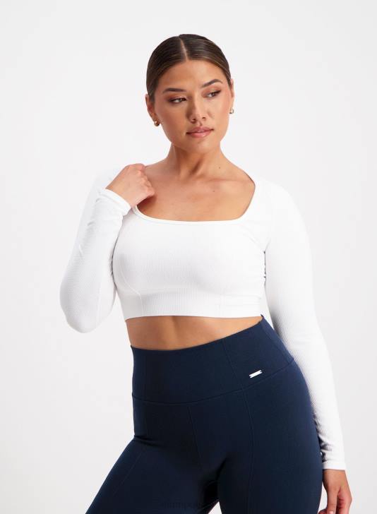 odzież JF4L396 kobiety AIM'N biały, luksusowy, bezszwowy, krótki rękaw