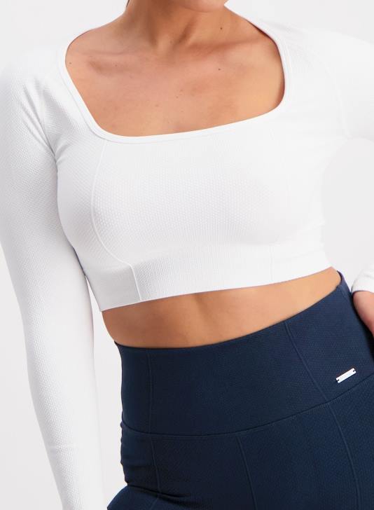 odzież JF4L396 kobiety AIM'N biały, luksusowy, bezszwowy, krótki rękaw