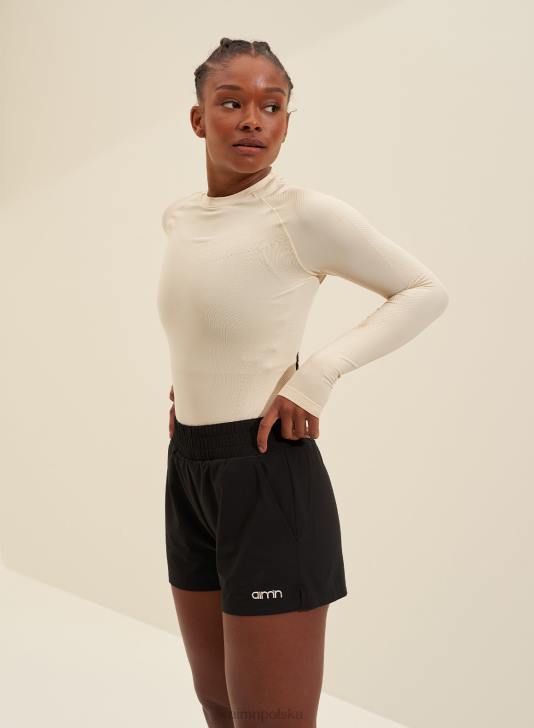 odzież JF4L434 kobiety AIM'N Miękki, bezszwowy długi rękaw w kolorze owsa