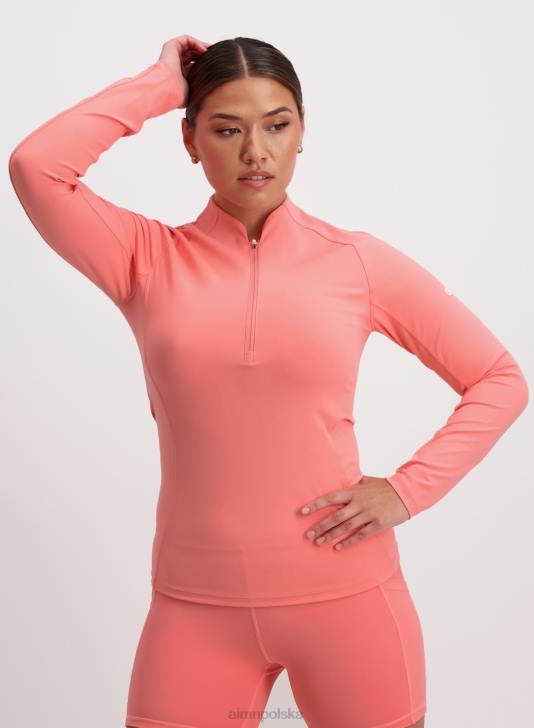 odzież JF4L437 kobiety AIM'N Koralowy ulubiony zamek z długim rękawem