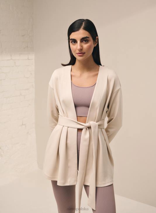 odzież JF4L440 kobiety AIM'N Wygodny, kopertowy kardigan w kolorze szarym