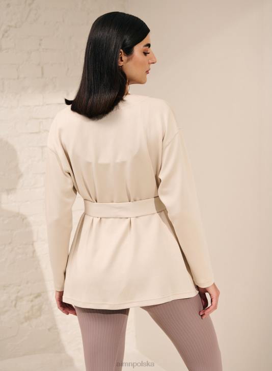 odzież JF4L440 kobiety AIM'N Wygodny, kopertowy kardigan w kolorze szarym