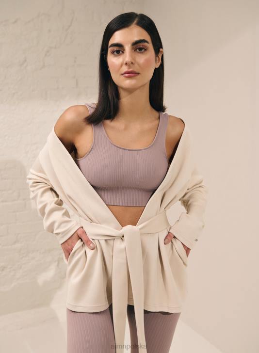 odzież JF4L440 kobiety AIM'N Wygodny, kopertowy kardigan w kolorze szarym