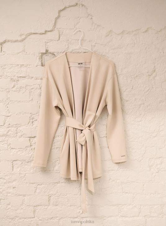 odzież JF4L440 kobiety AIM'N Wygodny, kopertowy kardigan w kolorze szarym