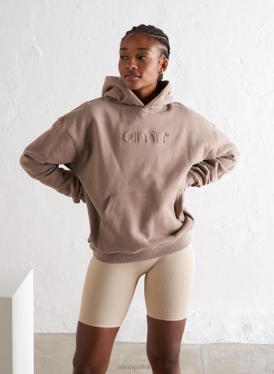 odzież JF4L644 kobiety AIM'N Kaptur z logo espresso