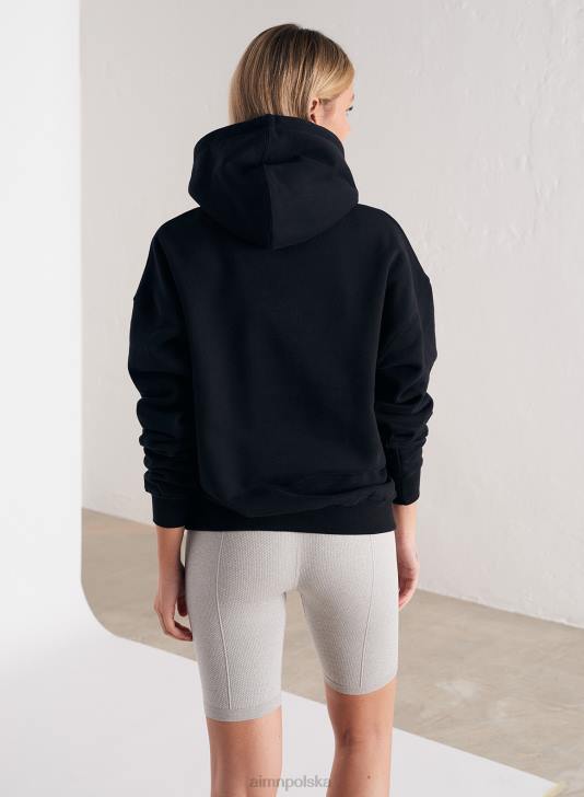 odzież JF4L656 kobiety AIM'N Czarny kaptur z logo