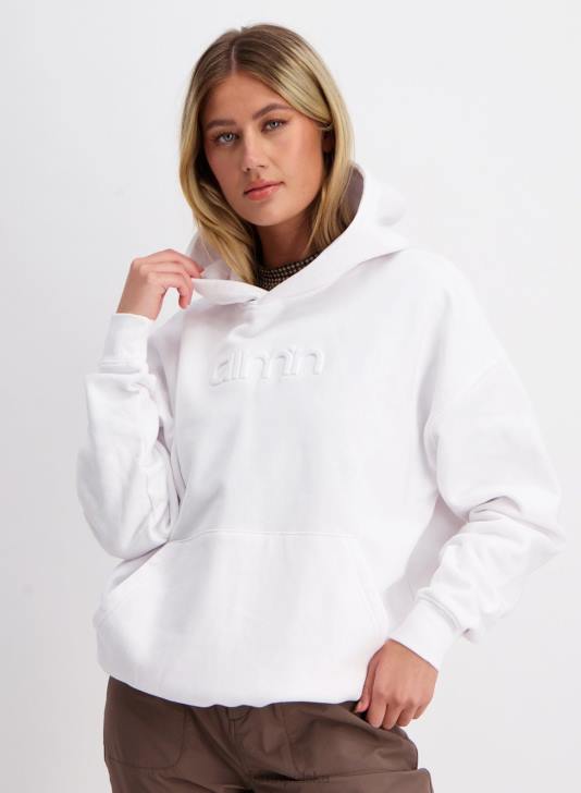 odzież JF4L657 kobiety AIM'N biały, duży kaptur z logo