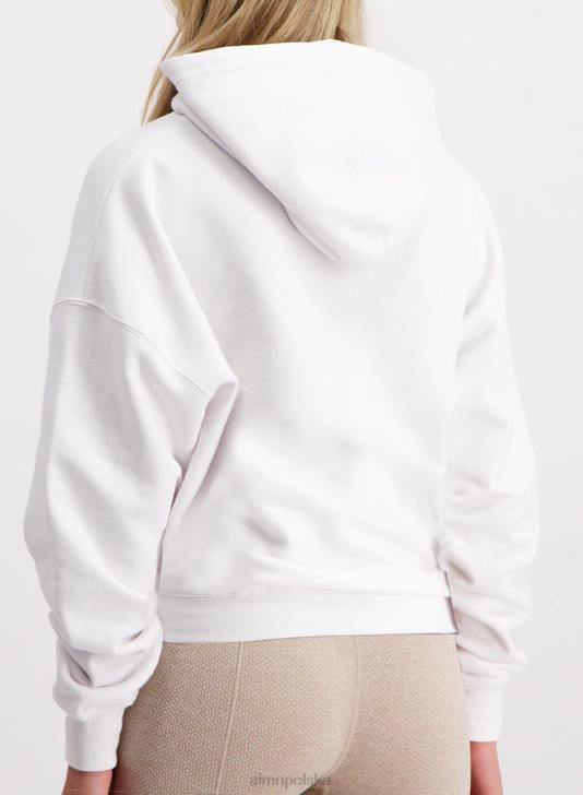 odzież JF4L657 kobiety AIM'N biały, duży kaptur z logo