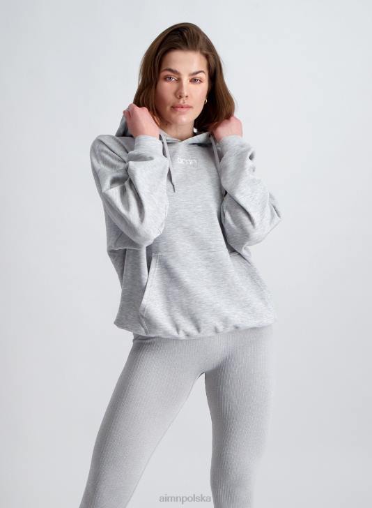 odzież JF4L681 kobiety AIM'N Wygodny kaptur w jasnoszarym melanżu