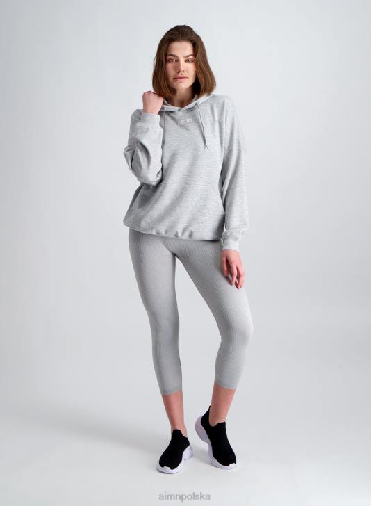 odzież JF4L681 kobiety AIM'N Wygodny kaptur w jasnoszarym melanżu