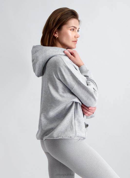odzież JF4L681 kobiety AIM'N Wygodny kaptur w jasnoszarym melanżu