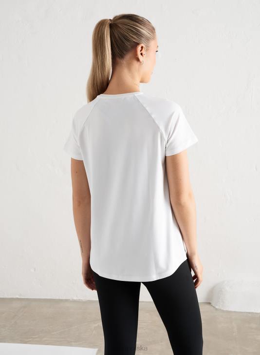 odzież JF4L298 kobiety AIM'N biały, miękki, krótki rękaw z podstawowym brzegiem