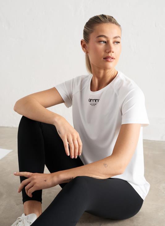 odzież JF4L298 kobiety AIM'N biały, miękki, krótki rękaw z podstawowym brzegiem