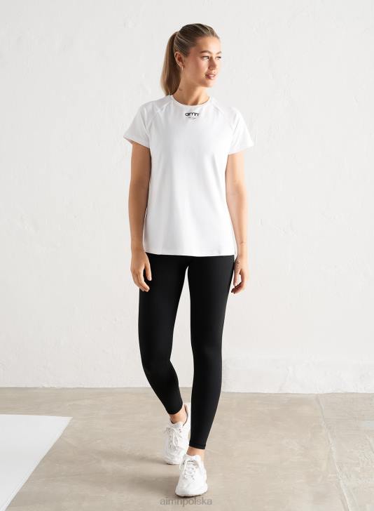 odzież JF4L298 kobiety AIM'N biały, miękki, krótki rękaw z podstawowym brzegiem