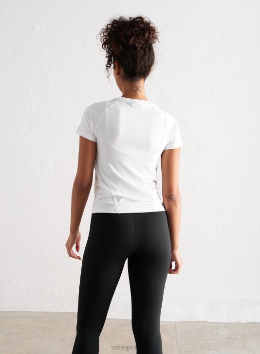 odzież JF4L305 kobiety AIM'N biały, miękki, podstawowy krótki rękaw
