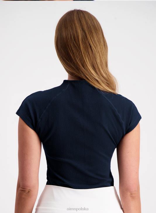 odzież JF4L324 kobiety AIM'N granatowa, luksusowa, bezszwowa koszulka polo