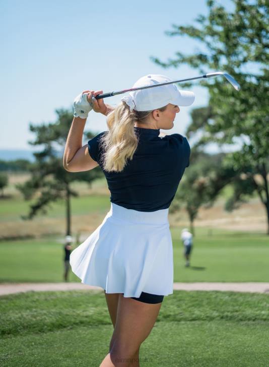 odzież JF4L324 kobiety AIM'N granatowa, luksusowa, bezszwowa koszulka polo