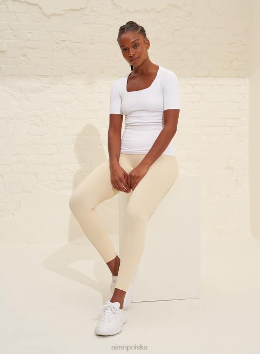 odzież JF4L331 kobiety AIM'N biały, luksusowy, bezszwowy krótki rękaw