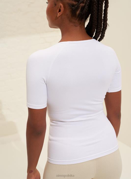 odzież JF4L331 kobiety AIM'N biały, luksusowy, bezszwowy krótki rękaw