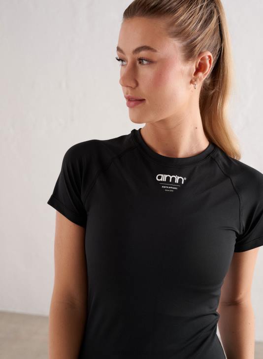 odzież JF4L353 kobiety AIM'N Krótki rękaw z czarną krawędzią