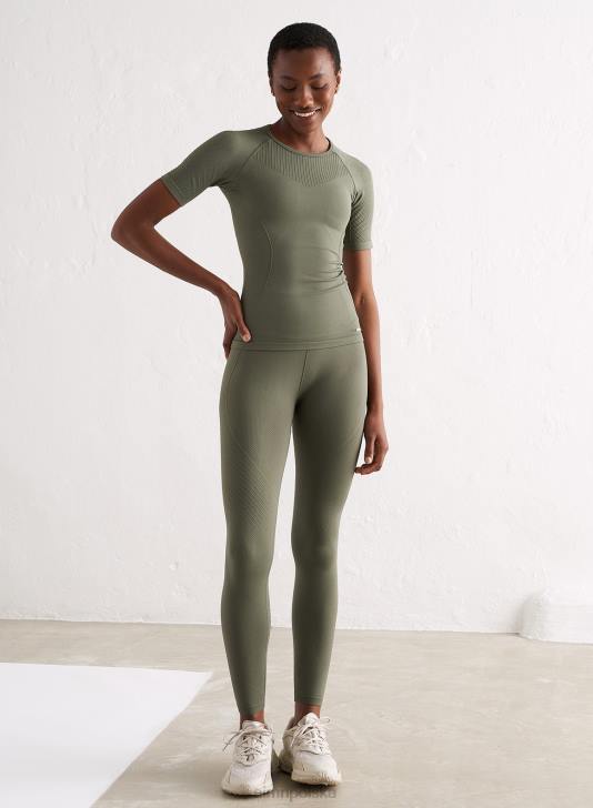 odzież JF4L385 kobiety AIM'N Bezszwowy krótki rękaw w kolorze oliwkowym