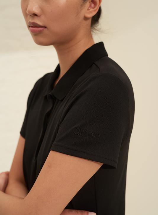 odzież JF4L406 kobiety AIM'N czarne klasyczne polo