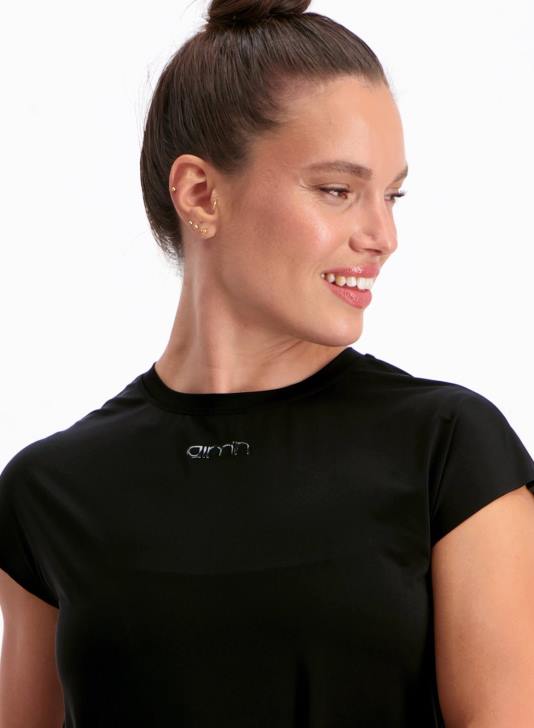 odzież JF4L420 kobiety AIM'N czarny, przezroczysty, techniczny rękaw z czapką