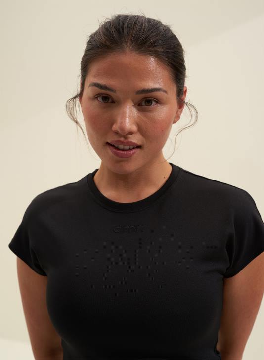 odzież JF4L427 kobiety AIM'N czarny, przewiewny top z rozcięciem