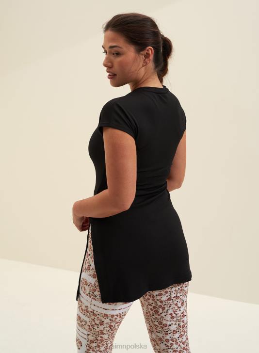 odzież JF4L427 kobiety AIM'N czarny, przewiewny top z rozcięciem