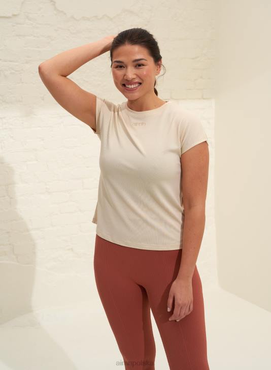 odzież JF4L436 kobiety AIM'N Zwiewny top w kolorze owsa w kolorze białym