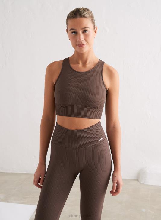 odzież JF4L157 kobiety AIM'N Prążkowany, bezszwowy top w stylu macchiato