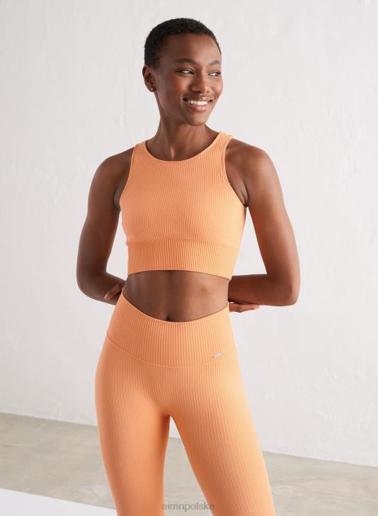 odzież JF4L255 kobiety AIM'N Bezszwowy, prążkowany top w kolorze papai