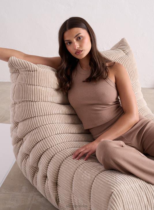 odzież JF4L301 kobiety AIM'N Top ze ściągaczem w kolorze toffi i melanżu