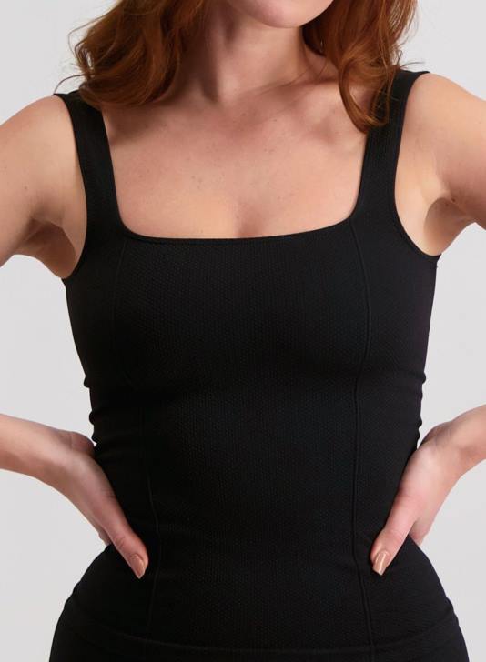 odzież JF4L332 kobiety AIM'N Czarny, luksusowy, bezszwowy podkoszulek