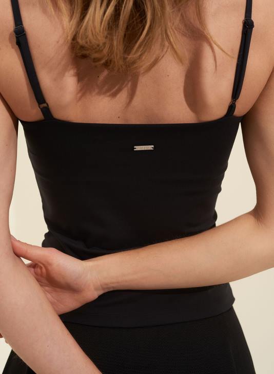 odzież JF4L359 kobiety AIM'N czarny podkoszulek z miękkim paskiem