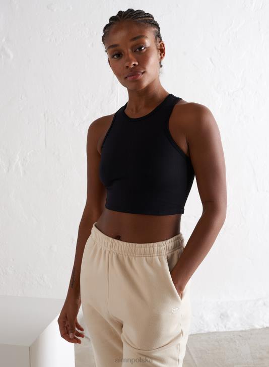 odzież JF4L363 kobiety AIM'N czarny bezszwowy podkoszulek