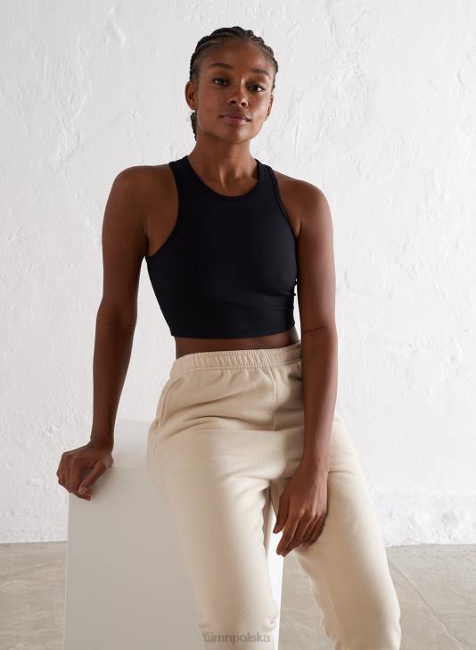 odzież JF4L363 kobiety AIM'N czarny bezszwowy podkoszulek