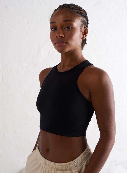 odzież JF4L363 kobiety AIM'N czarny bezszwowy podkoszulek