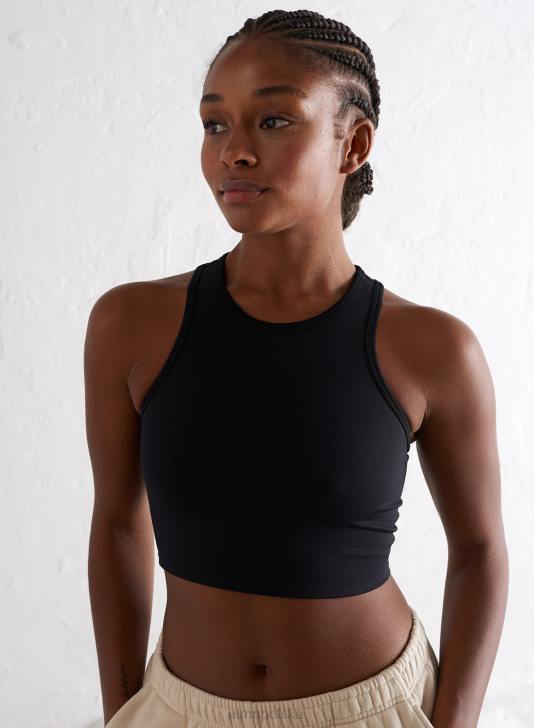 odzież JF4L363 kobiety AIM'N czarny bezszwowy podkoszulek