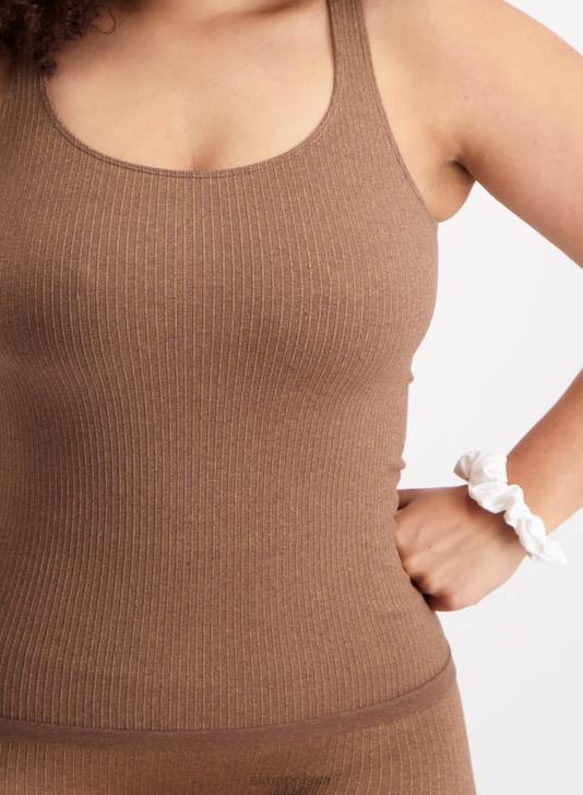 odzież JF4L394 kobiety AIM'N Bezszwowy podkoszulek z brązu, prążkowany