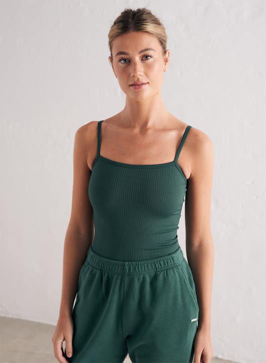 odzież JF4L409 kobiety AIM'N Podkoszulek z bezszwowym paskiem w kolorze sosnowej zieleni