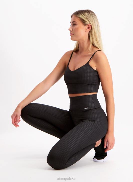 odzież JF4L112 kobiety AIM'N czarne rajstopy w kształcie psich zębów