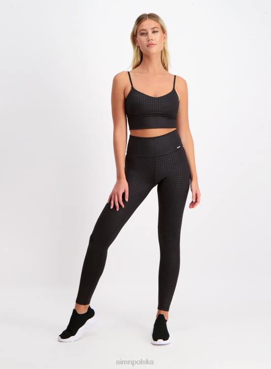 odzież JF4L112 kobiety AIM'N czarne rajstopy w kształcie psich zębów