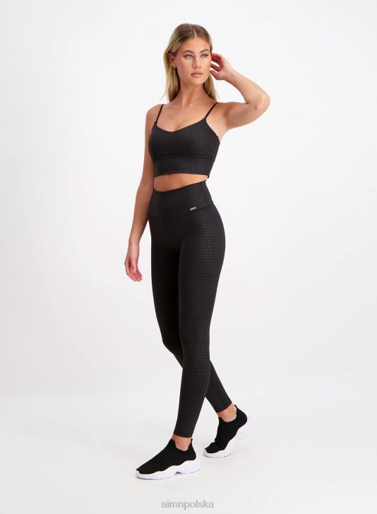 odzież JF4L112 kobiety AIM'N czarne rajstopy w kształcie psich zębów