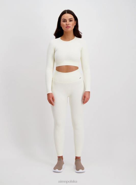 odzież JF4L121 kobiety AIM'N Waniliowe, prążkowane rajstopy bezszwowe