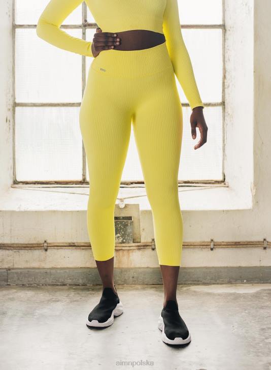 odzież JF4L135 kobiety AIM'N Słoneczne, prążkowane rajstopy bezszwowe 7/8