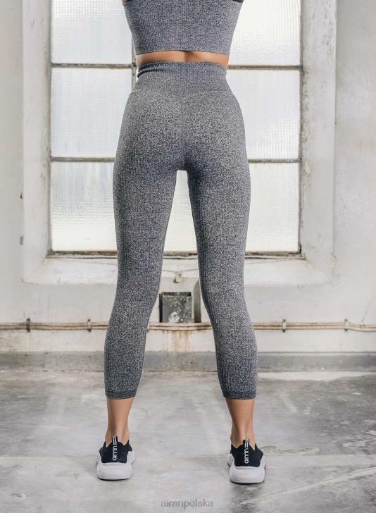 odzież JF4L137 kobiety AIM'N Szare, melanżowe, prążkowane rajstopy 7/8