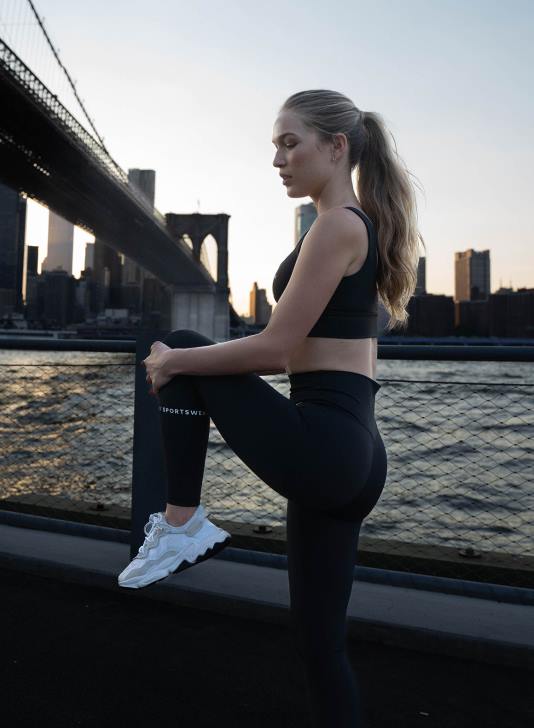 odzież JF4L23 kobiety AIM'N czarne rajstopy sportowe