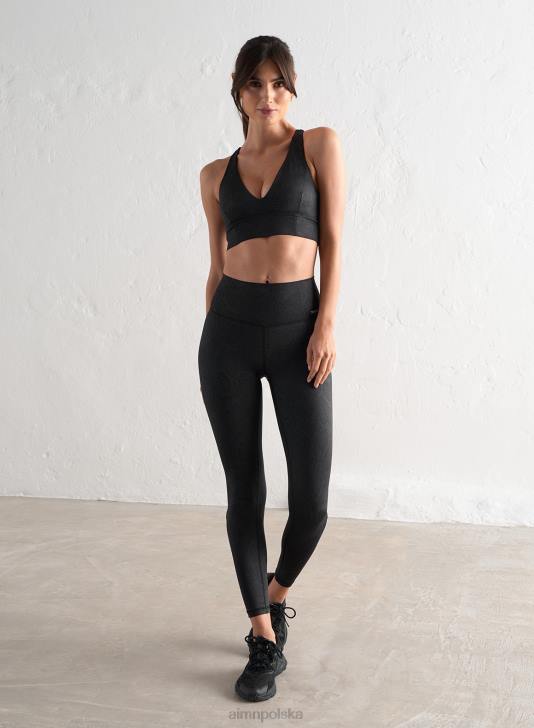 odzież JF4L26 kobiety AIM'N Czarne rajstopy z motywem żmii